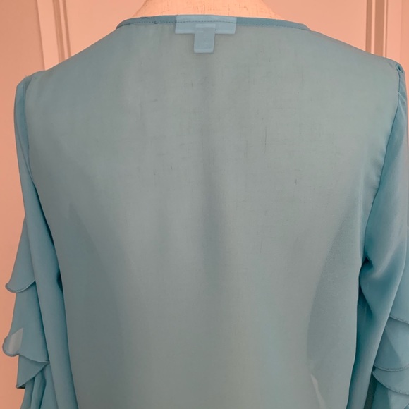 Bar III Ruffle-Sleeve Button-Up Top - Picture 4 of 8